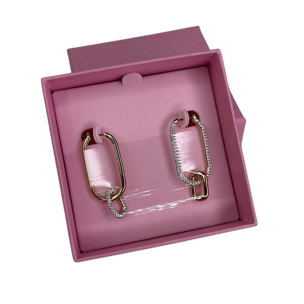 Swarovski Time Hoop Pierced Earrings, White, Mixed Metal Finish